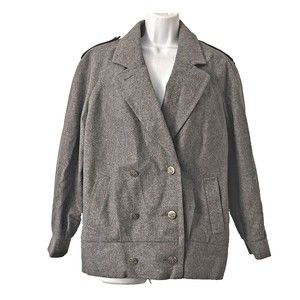 PRINGLE of SCOTLAND Vintage Gray Wool Cashmere Blend Jacket Womens Size 6